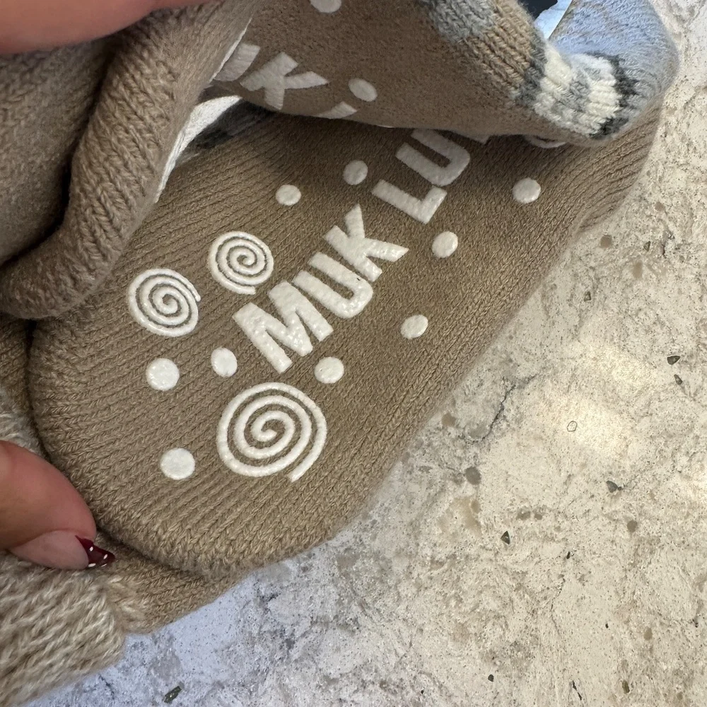 New MUK LUKS women's thermal slipper sock Taupe‎